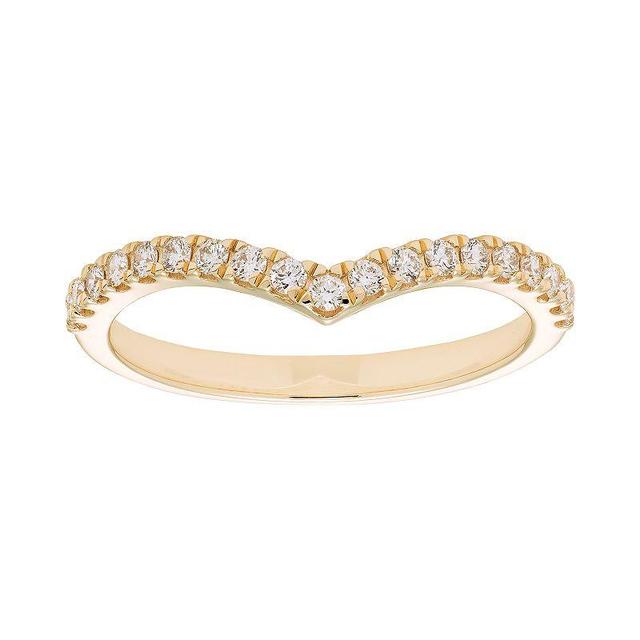 The Regal Collection 14k Gold 1/4 Carat T.W. IGL Certified Diamond Chevron Ring, Womens White Product Image