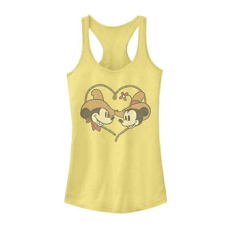 Disneys Mickey And Friends Mickey & Minnie Cowboy Heart Juniors Racerback Graphic Tank Top, Girls Product Image