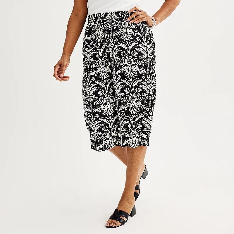 Womens Croft & Barrow Elastic Waist Midi Skirt Product Image