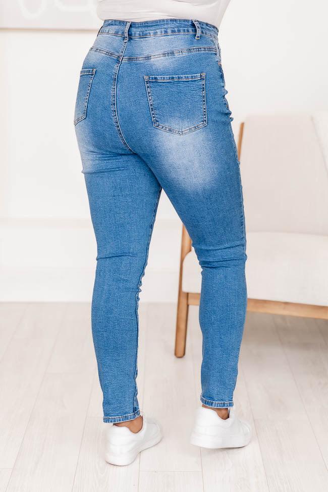 Blaire Medium Wash Ultra High Rise Skinny Jeans FINAL SALE Product Image