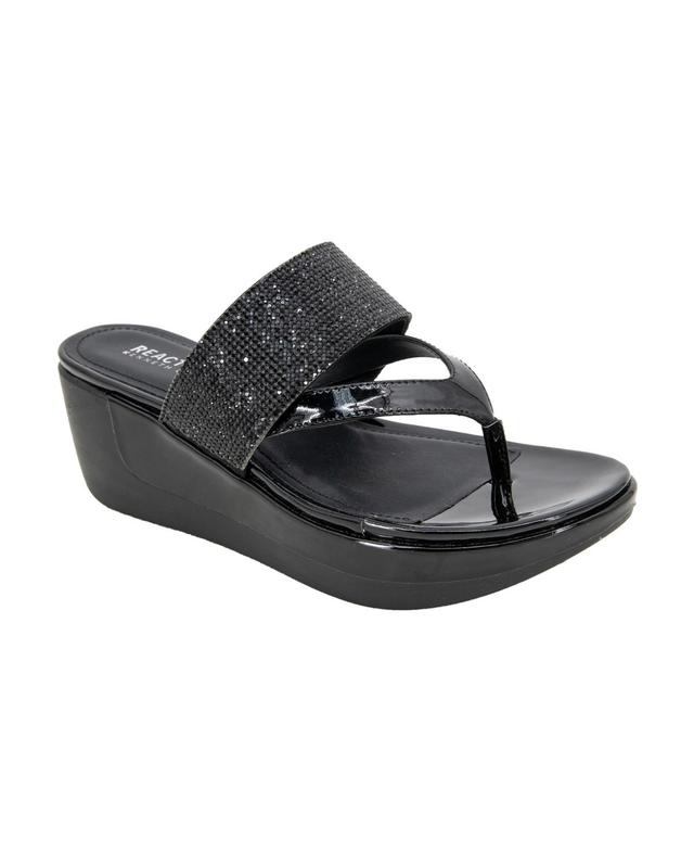 Kenneth Cole Reaction Womens Pepea Cross Jewel Wedge Sandals Product Image