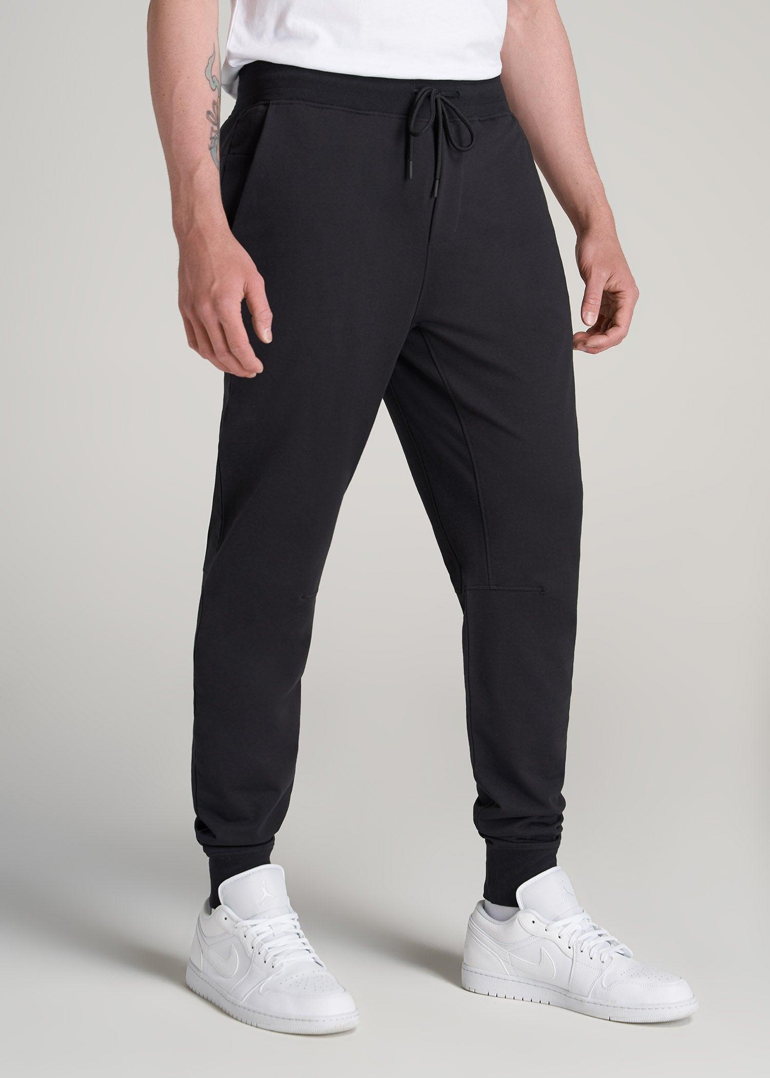 A.T. Performance Slim French Terry Joggers for Tall Men in Black Male Product Image