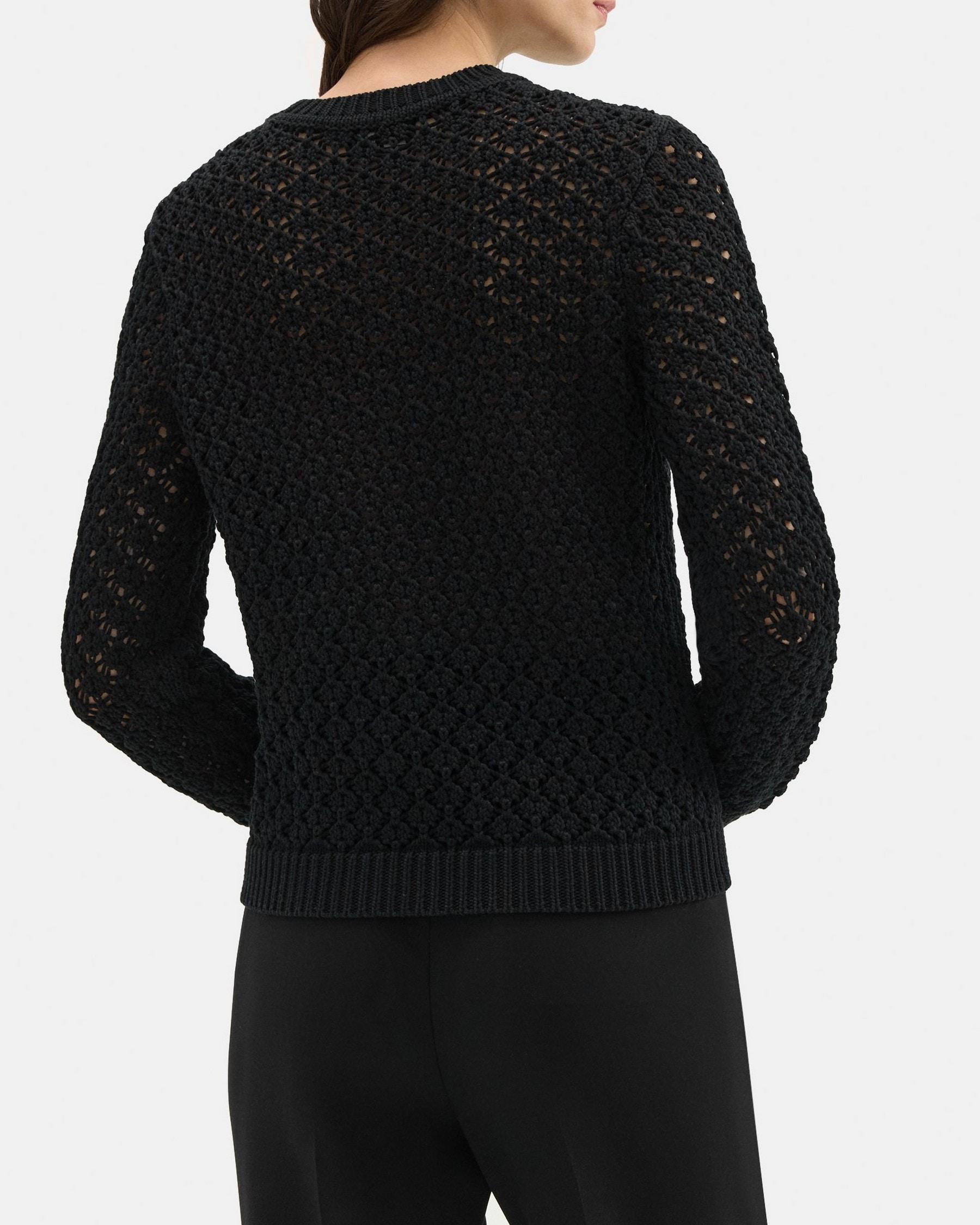 Open Stitched Sweater in Cotton-Blend Product Image