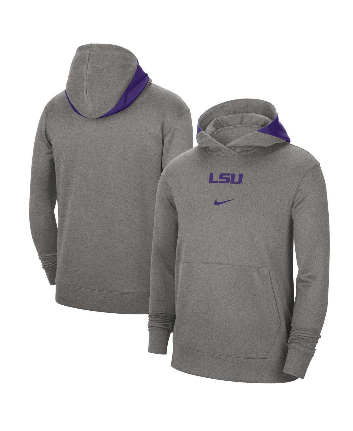 Mens Nike Heather Gray Lsu Tigers Team Basketball Spotlight Performance Pullover Hoodie Product Image