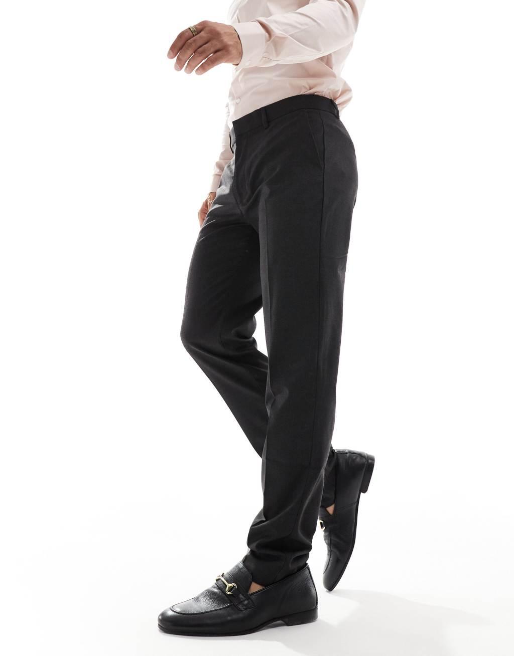 ASOS DESIGN slim suit pants in charcoal Product Image