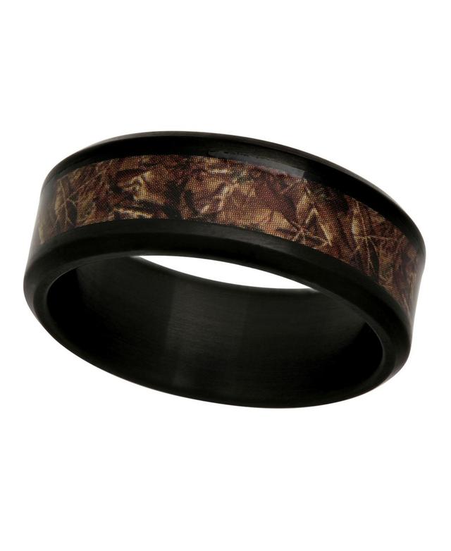 Macys Mens Camo Inlay Stainless Steel Wedding Band Product Image