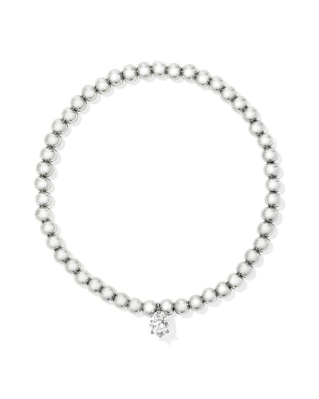 Cailin Silver Stretch Bracelet in White Crystal Product Image