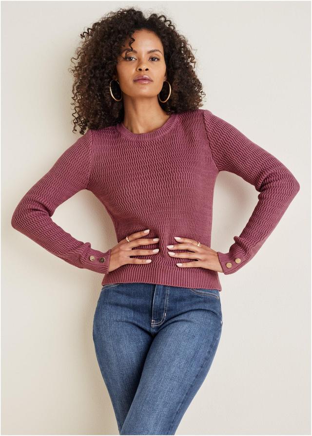 Open Stitch Sweater - Heather Rose Product Image