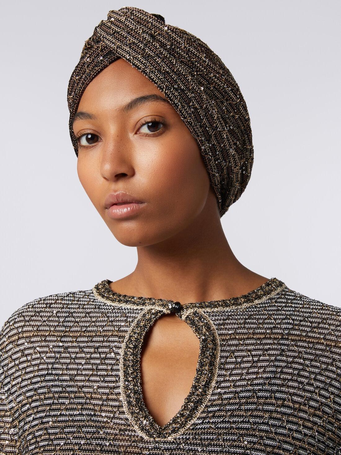 Turban in dégradé knit with sequins Multicoloured | Missoni Product Image