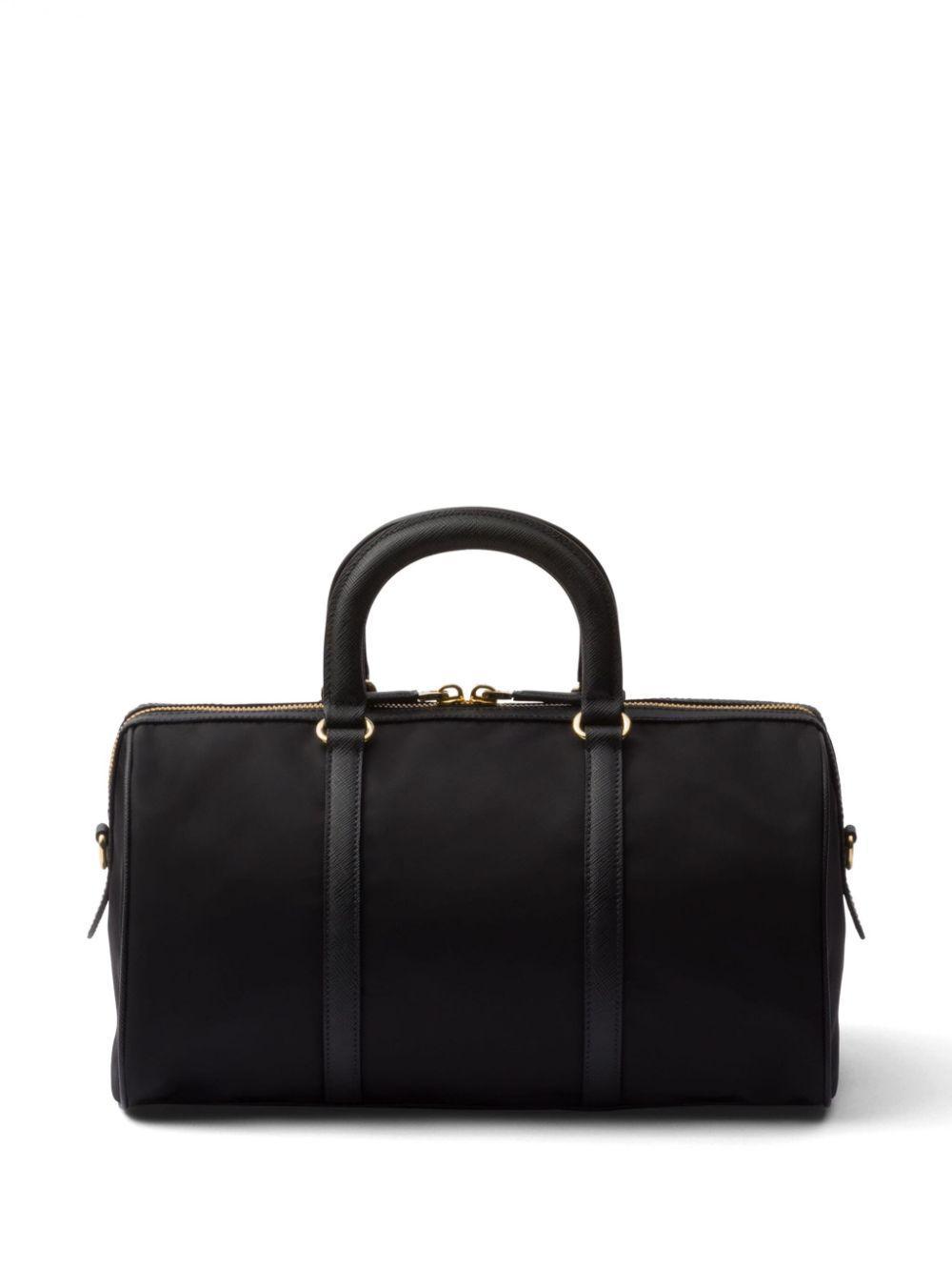 PRADA Women's Re-edition 1978 Medium Re-nylon And Saffiano Leather Top Handle Bag In Black Product Image