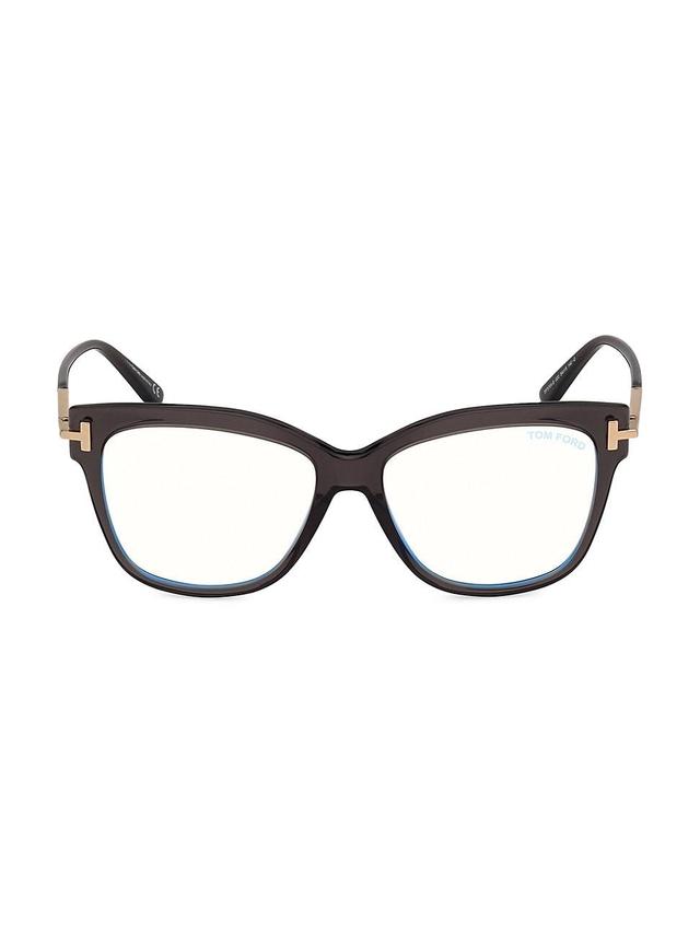 Womens 54MM Square Blue Block Optical Glasses Product Image