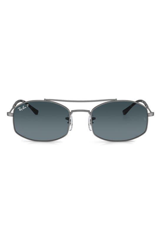 RAY BAN 54mm Polarized Oval Sunglasses In Gunmetal Product Image