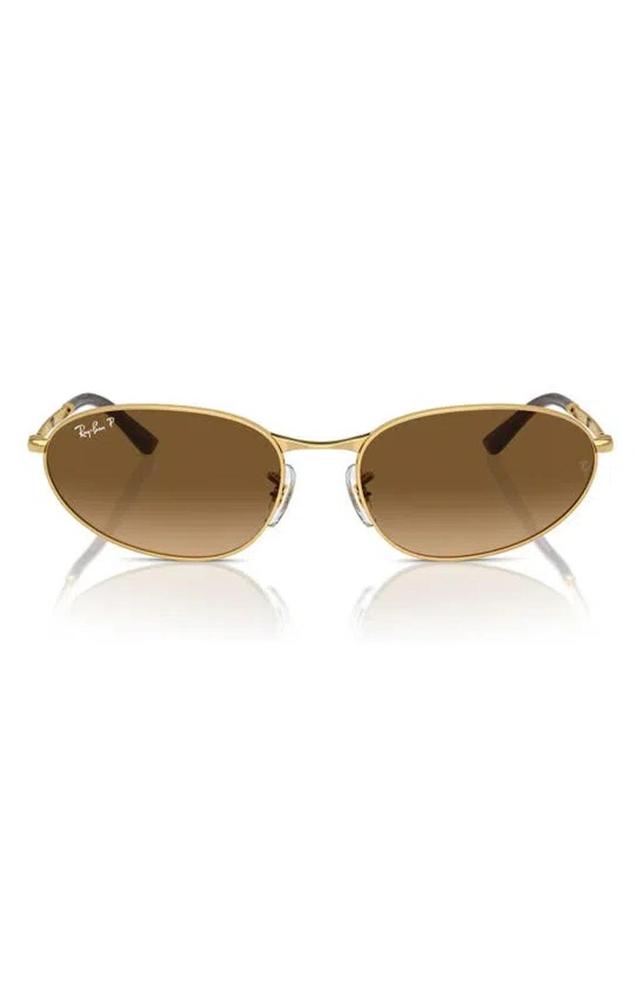 RAY BAN 59mm Gradient Polarized Irregular Sunglasses In Gold Flash Product Image