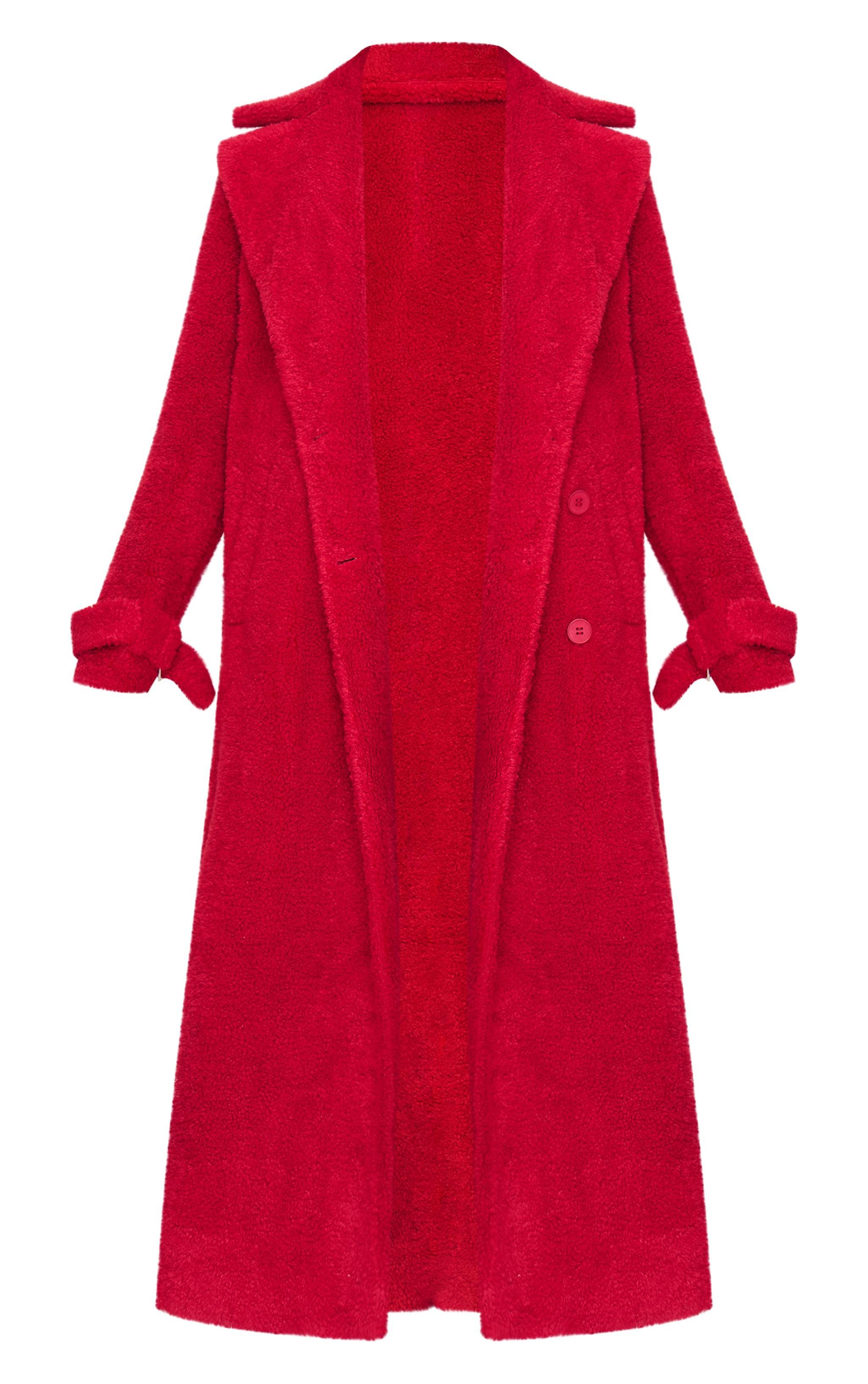 Red Borg Double Breasted Maxi Coat Product Image