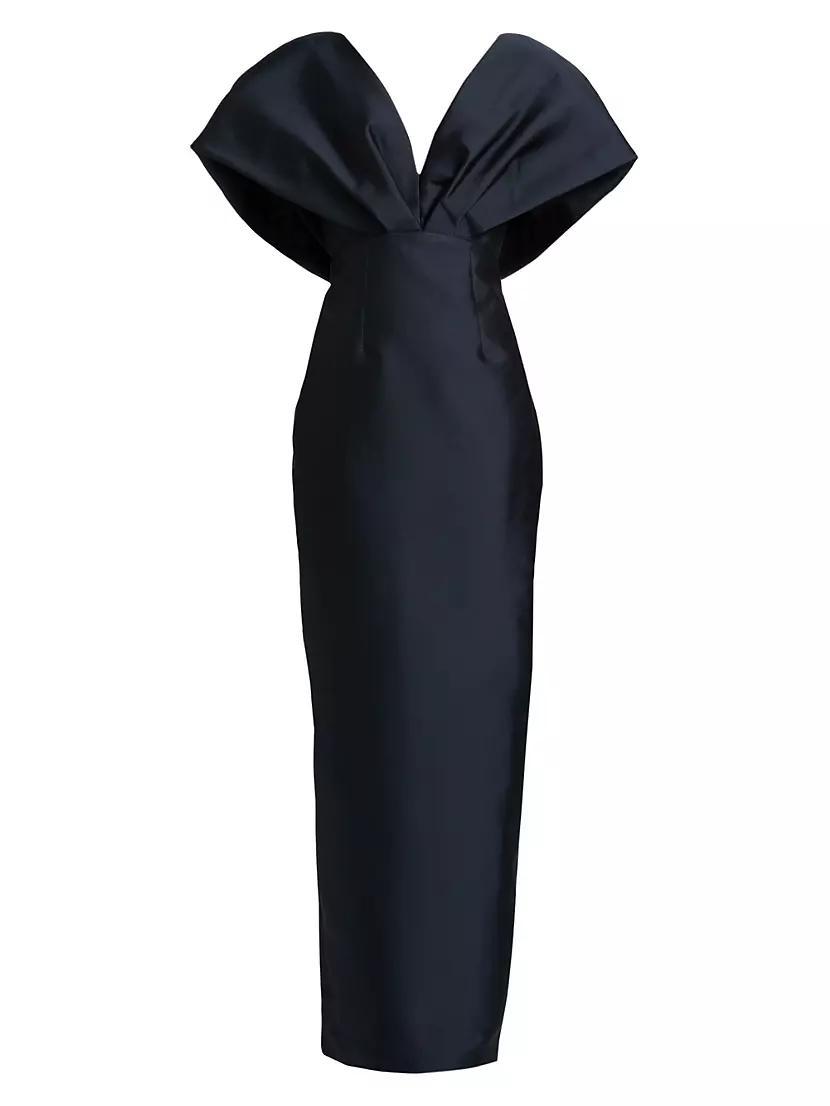 Sculptural Satin Column Gown Product Image