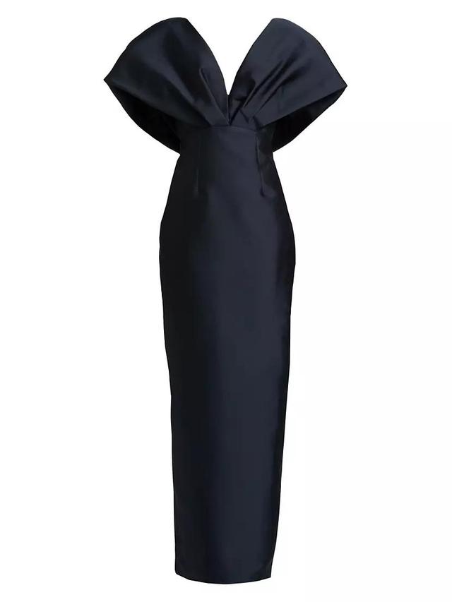 Sculptural Satin Column Gown Product Image