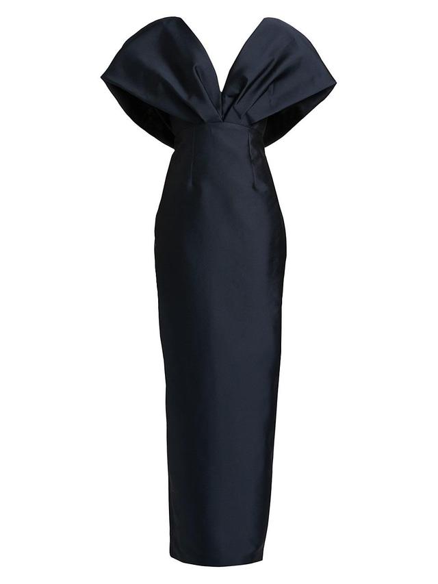 Womens Sculptural Satin Column Gown Product Image