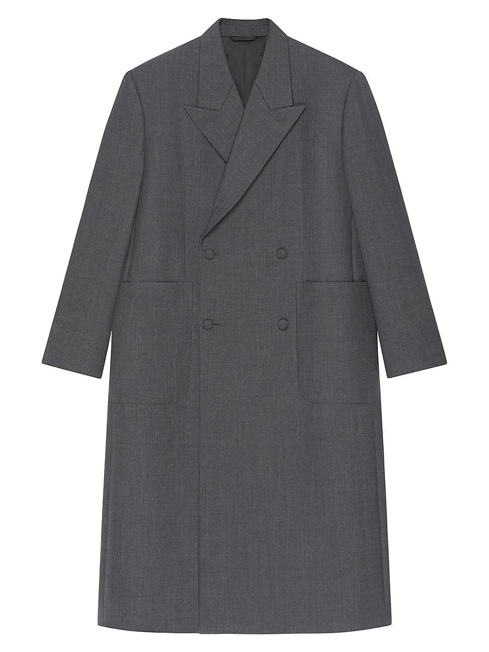 Mens Oversized Double Breasted Coat in Wool Product Image