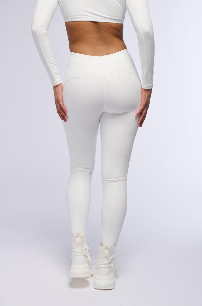 RIO FAUX LEATHER HIGH RISE LEGGING IN WHITE Product Image