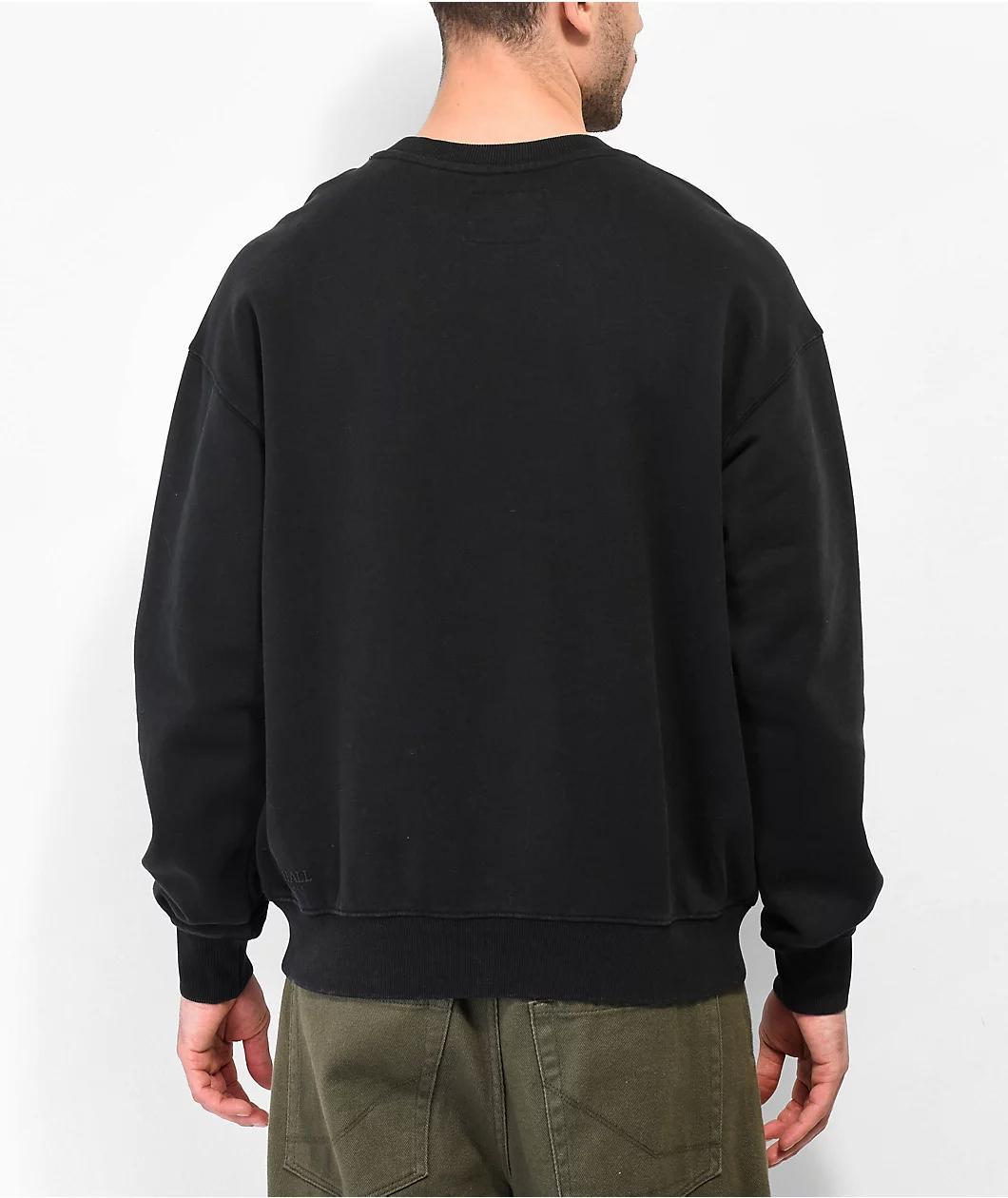 Ninth Hall Fundamental Black Wash Boxy Crewneck Sweatshirt Product Image