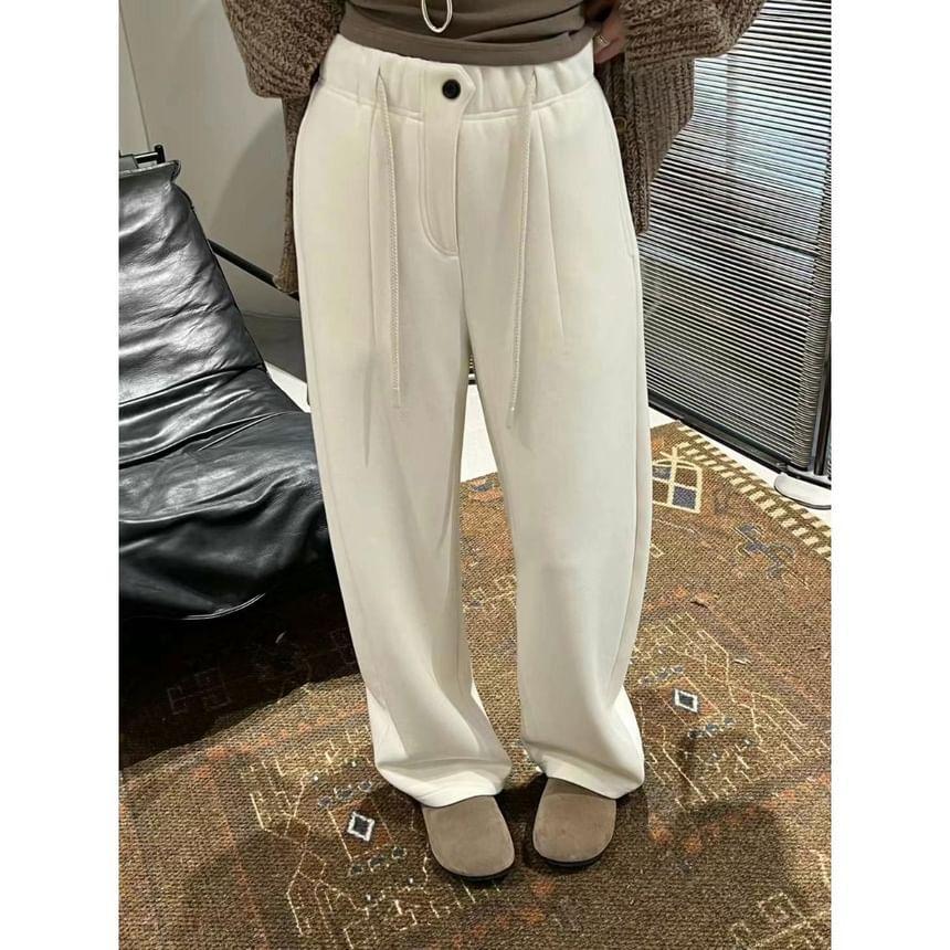 High Rise Plain Wide Leg Pants Product Image