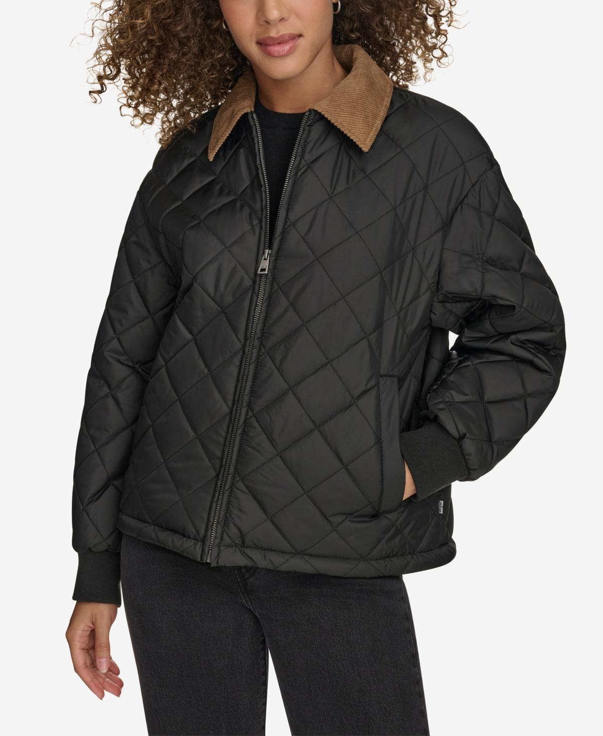 Levis Womens Diamond Quilted Bomber with Corduroy Collar Product Image