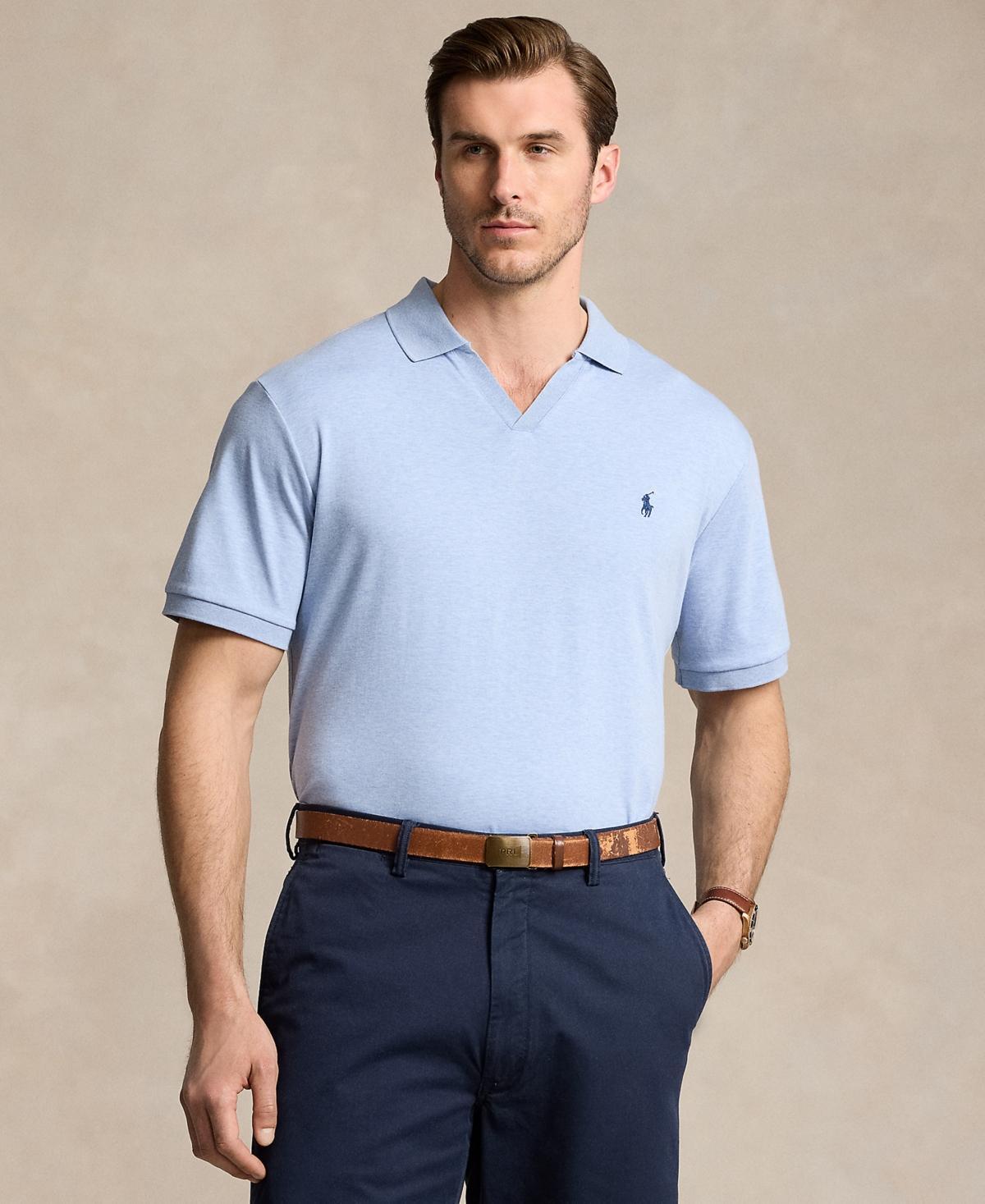 Polo Ralph Lauren Mens Big & Tall Cotton Interlock Johnny-Collar Polo Shirt Product Image