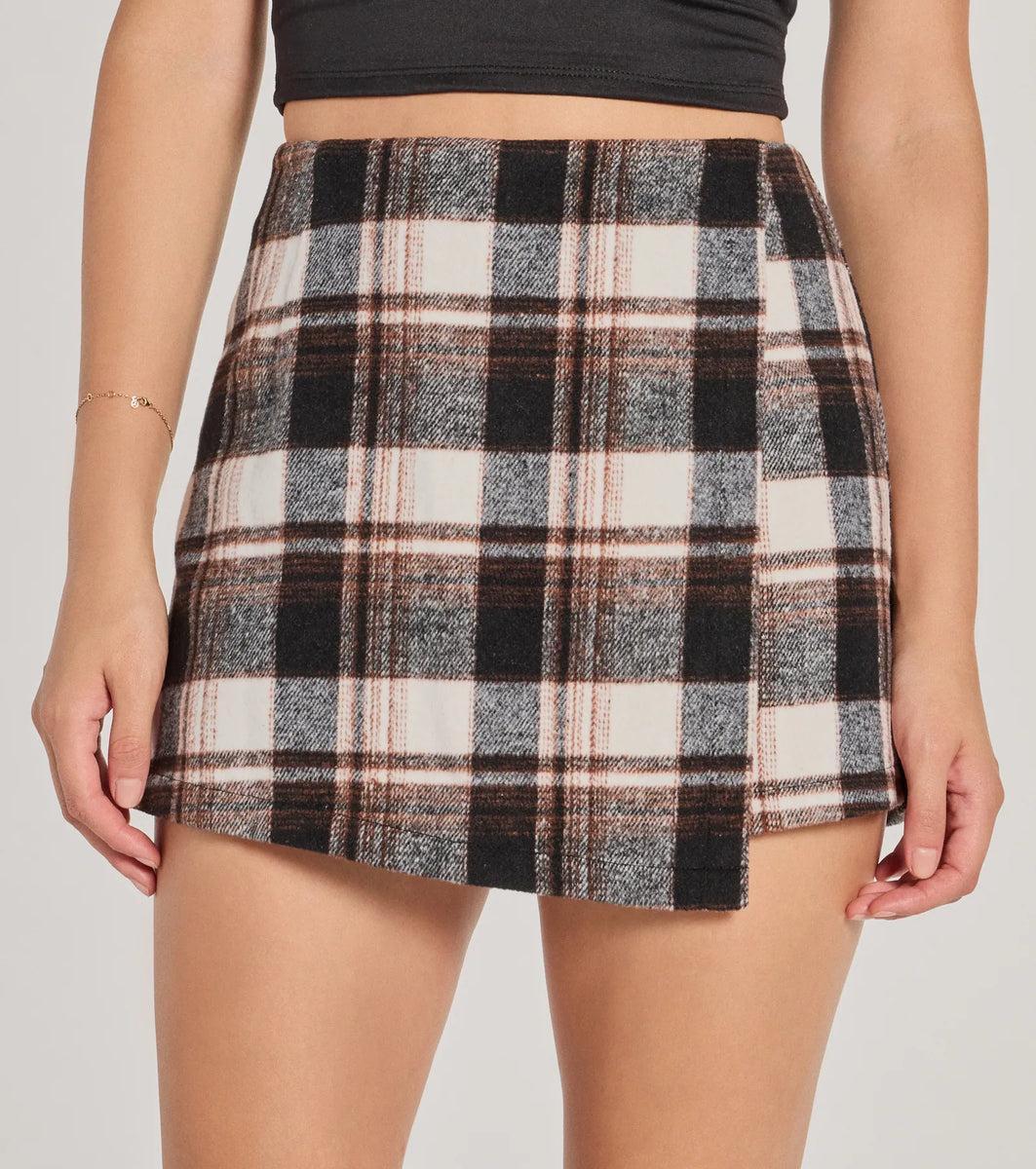 Classically Chic Plaid High Waist Wrap Skort product image