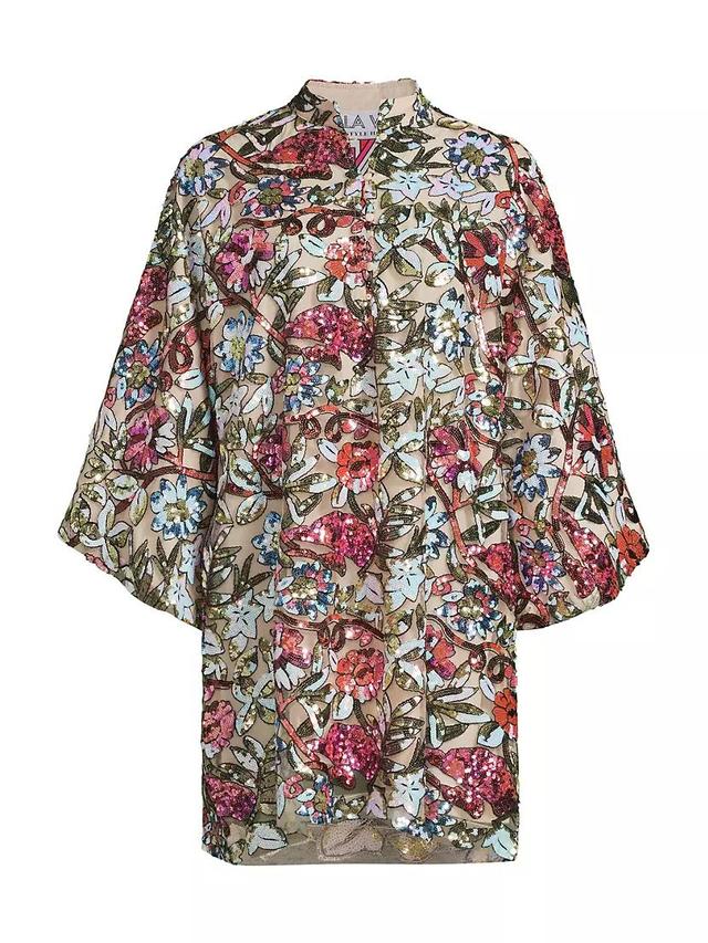 Floral Sequined Mini Kaftan Product Image