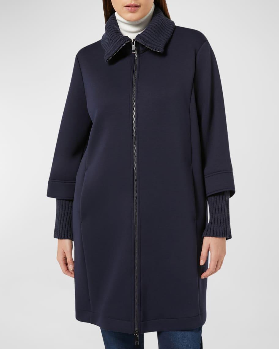 Plus Size Melfi Stand-Collar Jersey Coat Product Image