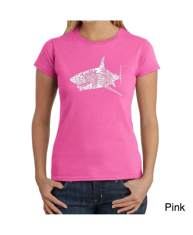 Womens Word Art T-Shirt - Species of Sharks Product Image