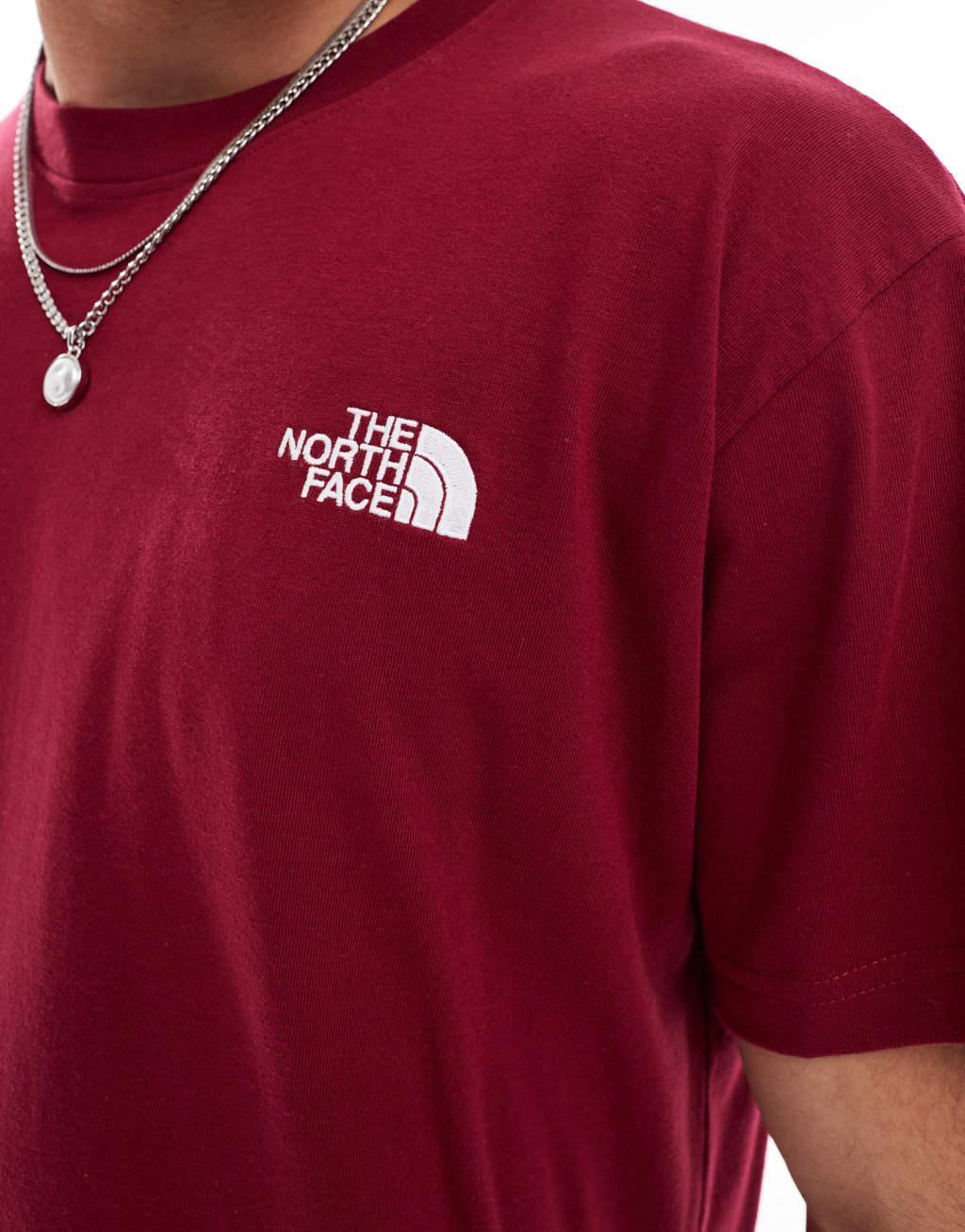 The North Face Evolution box fit t-shirt in burgundy Product Image