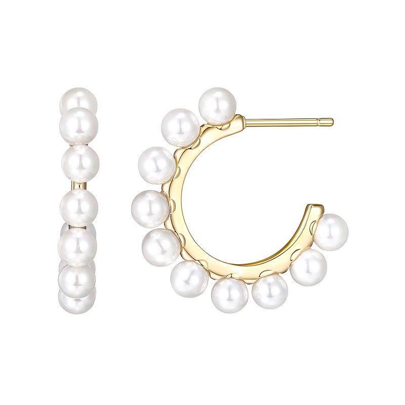 Sarafina Simulated Pearl Half Hoop Earrings, Womens, Gold Tone Product Image