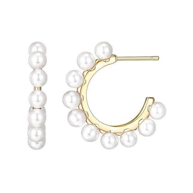 Sarafina Simulated Pearl Half Hoop Earrings, Womens, White Product Image