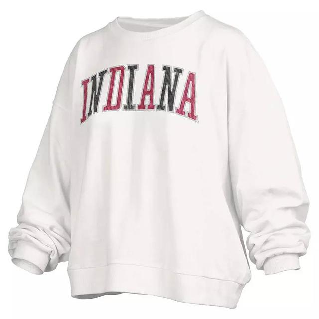 Womens Pressbox Indiana Hoosiers Janise Waist Length Oversized Pullover Sweatshirt Product Image