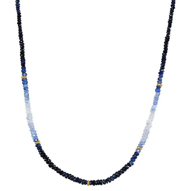 Jewelmak 14k Yellow Gold & Sapphire Necklace, Womens 14k Gold Product Image