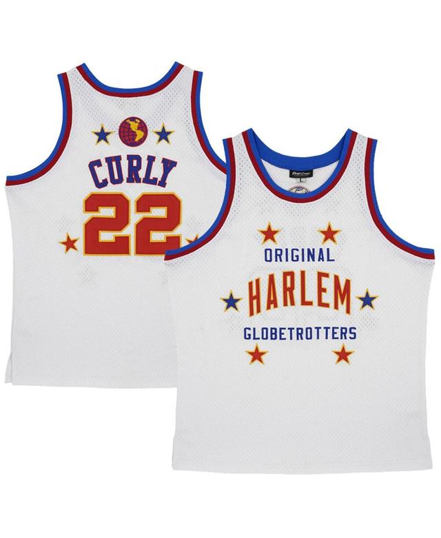 Mens Rings & Crwns Curly Neal White Harlem Globetrotters Throwback Swingman Jersey - White Product Image