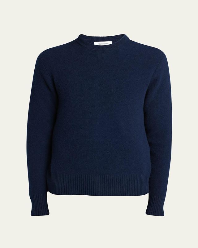 Mens Washed Wool Sweater with Back Stripe Product Image