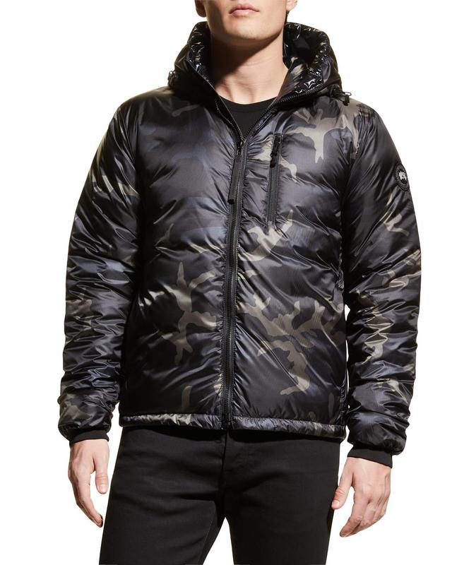 Mens Lodge Camo Hooded Puffer Coat Product Image