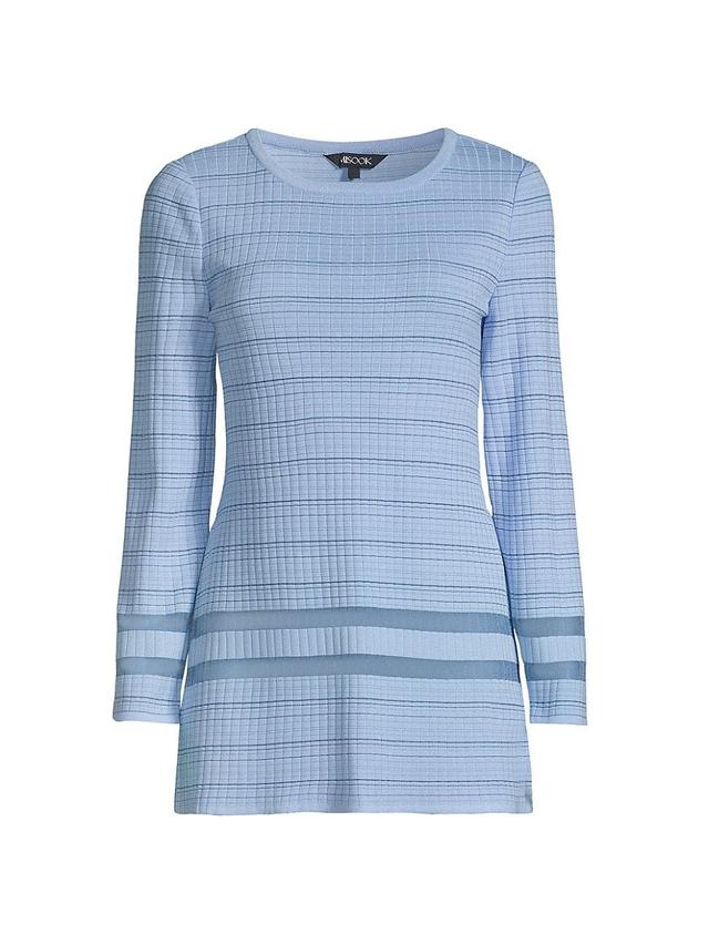 Misook Sheer Stripe Knit Sweater Product Image
