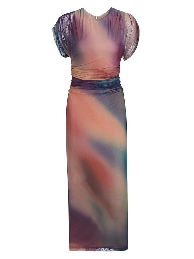 Womens Celestia Printed Mesh Maxi Dress Product Image