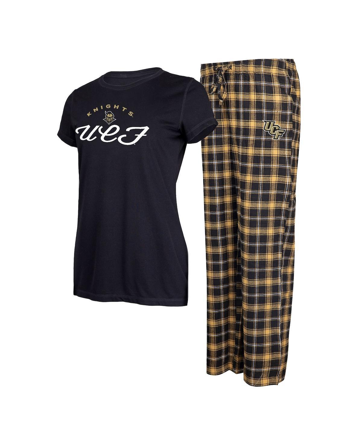 Womens Concepts Sport /Gold UCF Knights Arctic T-Shirt & Flannel Pants Sleep Set Product Image