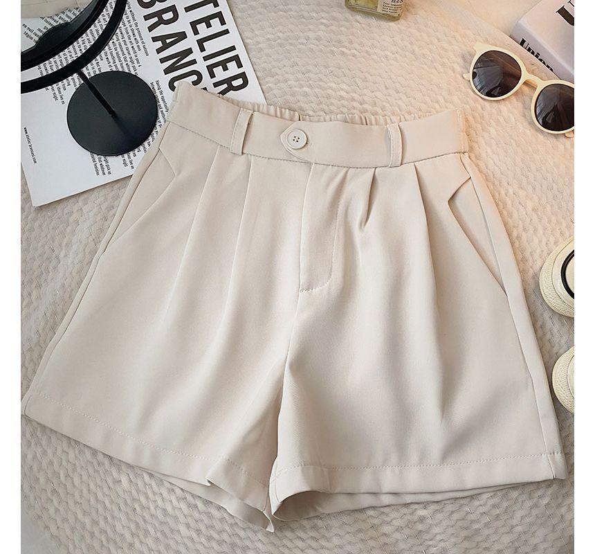 High Waist Plain Shorts Product Image