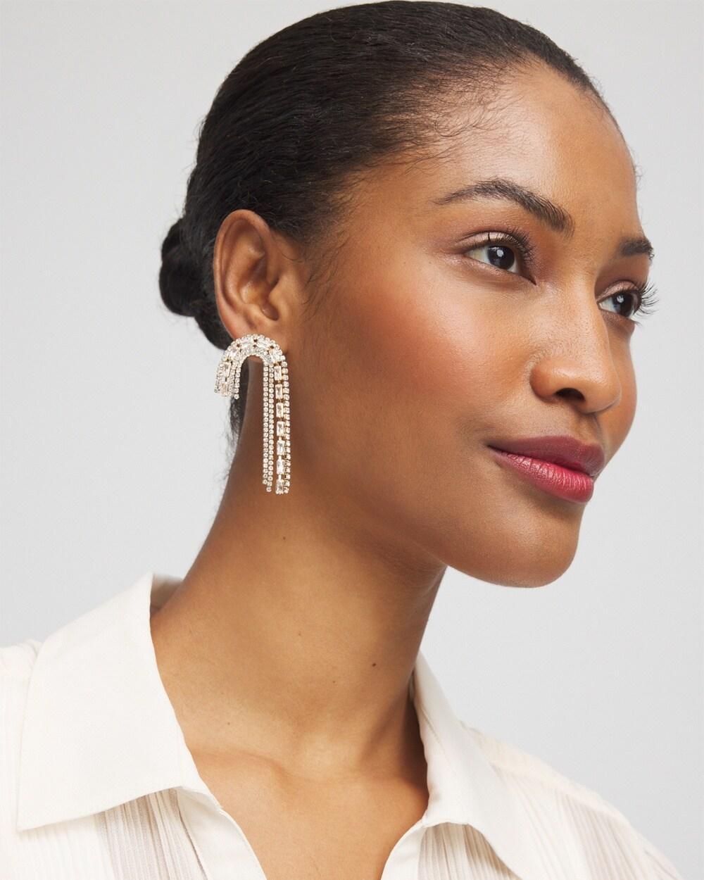 No Droop™ Embellished Candy Cane Tassel Earrings Product Image