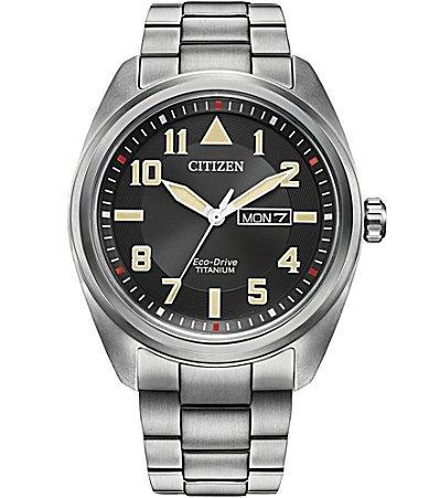 Citizen Mens Garrison Three Hand Silver Titanium Bracelet Watch Product Image