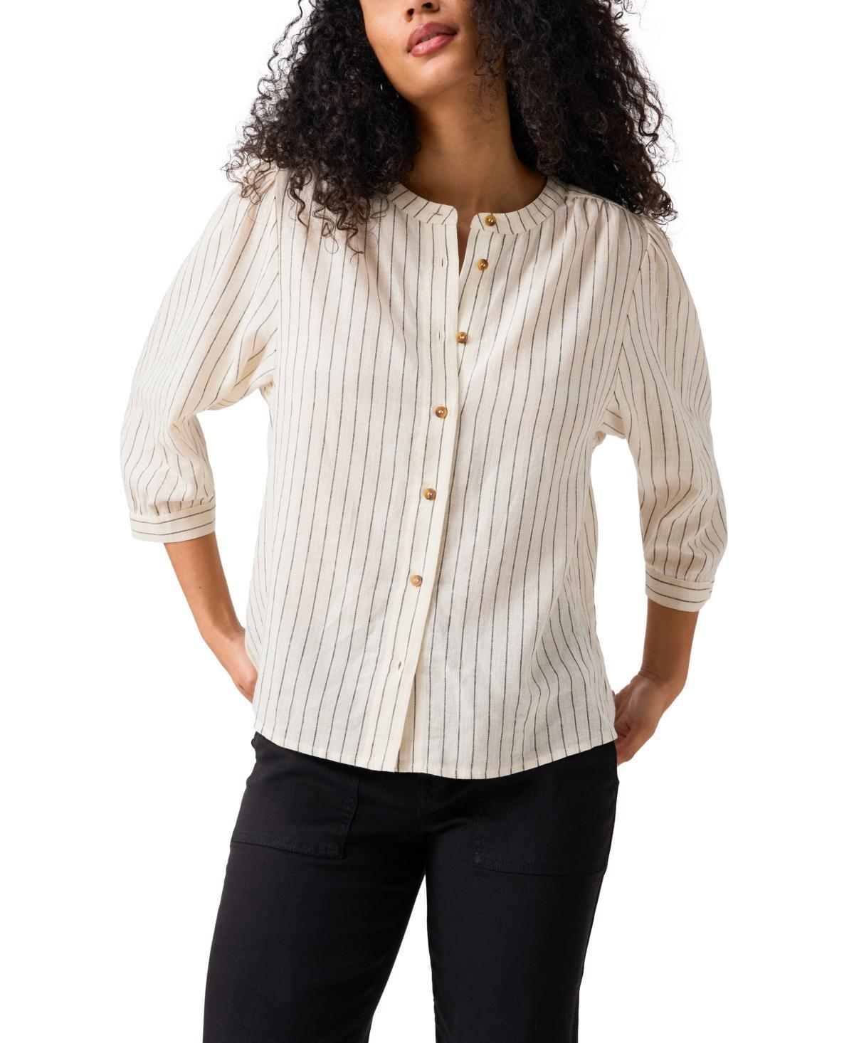 Sanctuary Womens The Femme Striped 3/4-Sleeve Shirt Product Image