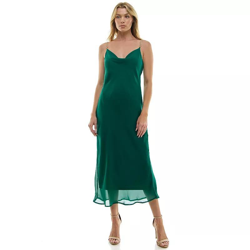 Womens Luxology Novelty Trim Chain Strap Slip Maxi Dress Product Image