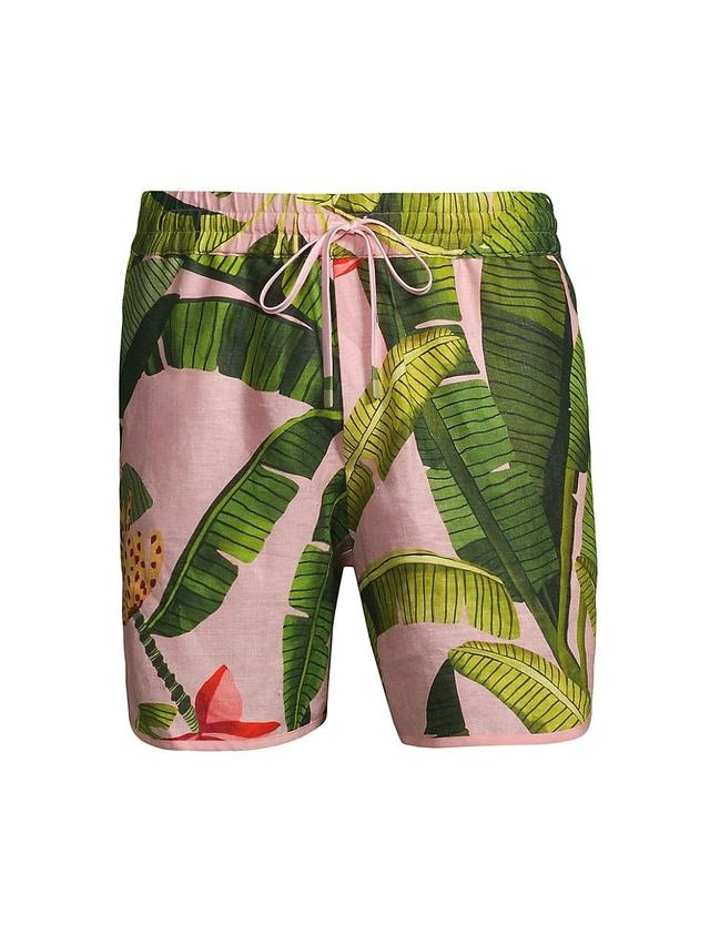 Banana Leaves Lenzing Ecovero Euroflax Shorts, BANANA LEAVES PINK / L Product Image