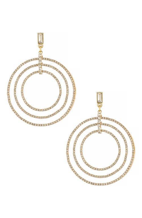 Womens Disco 18K Gold-Plated Crystal Ring Earrings Product Image