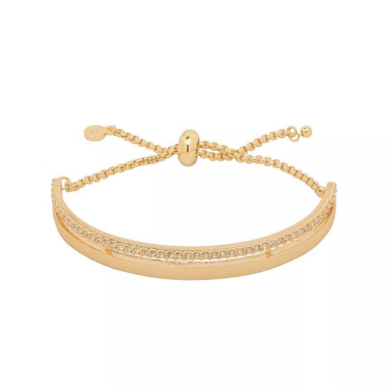 Emberly Gold Tone Crystal Bracelet, Womens, Clear Product Image